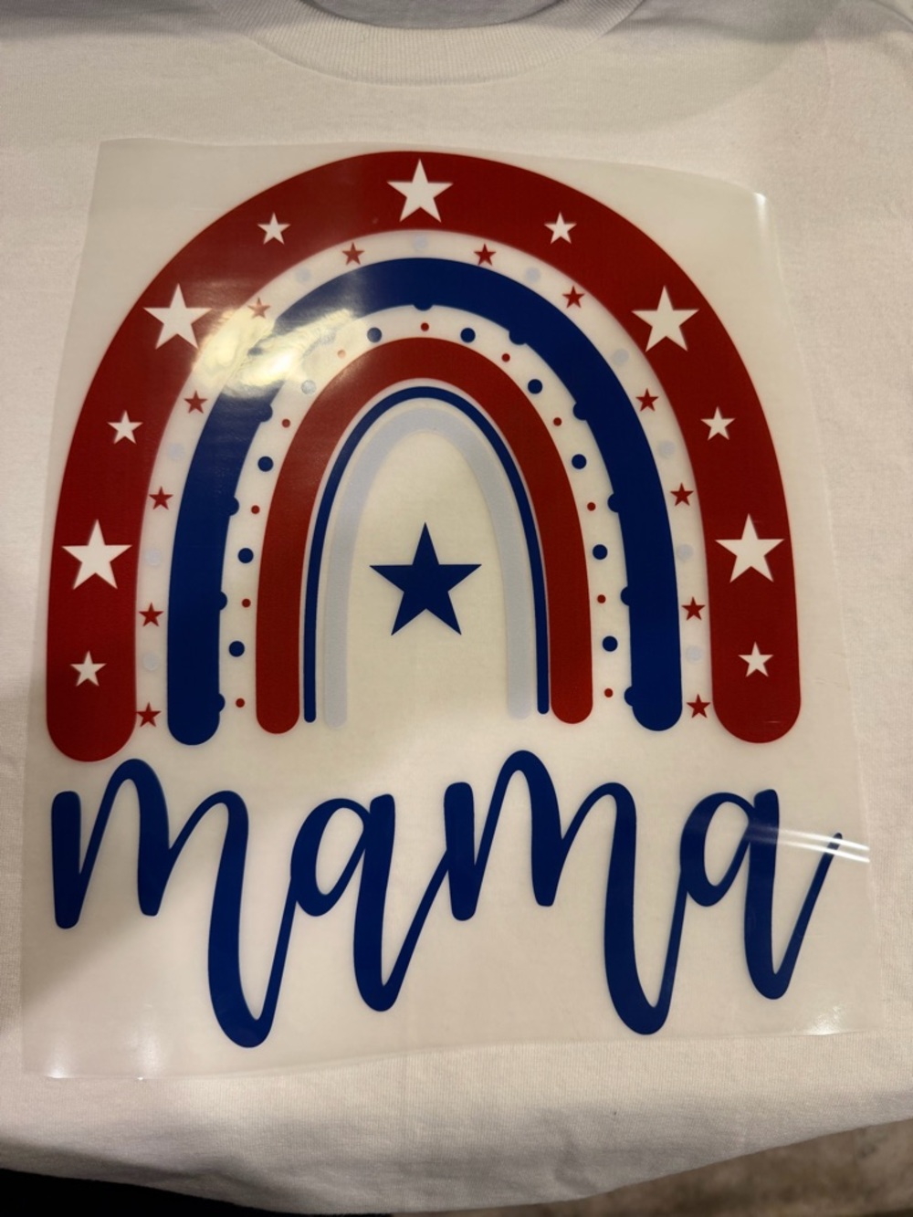 Patriotic 'Mama' Rainbow Graphic Tee